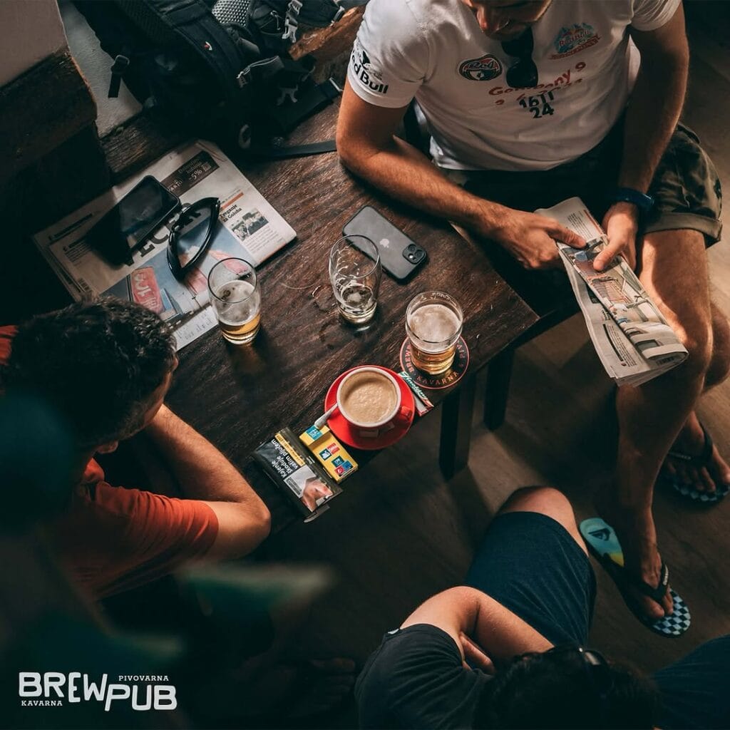 coffee and beer at Brewpub in Maribor