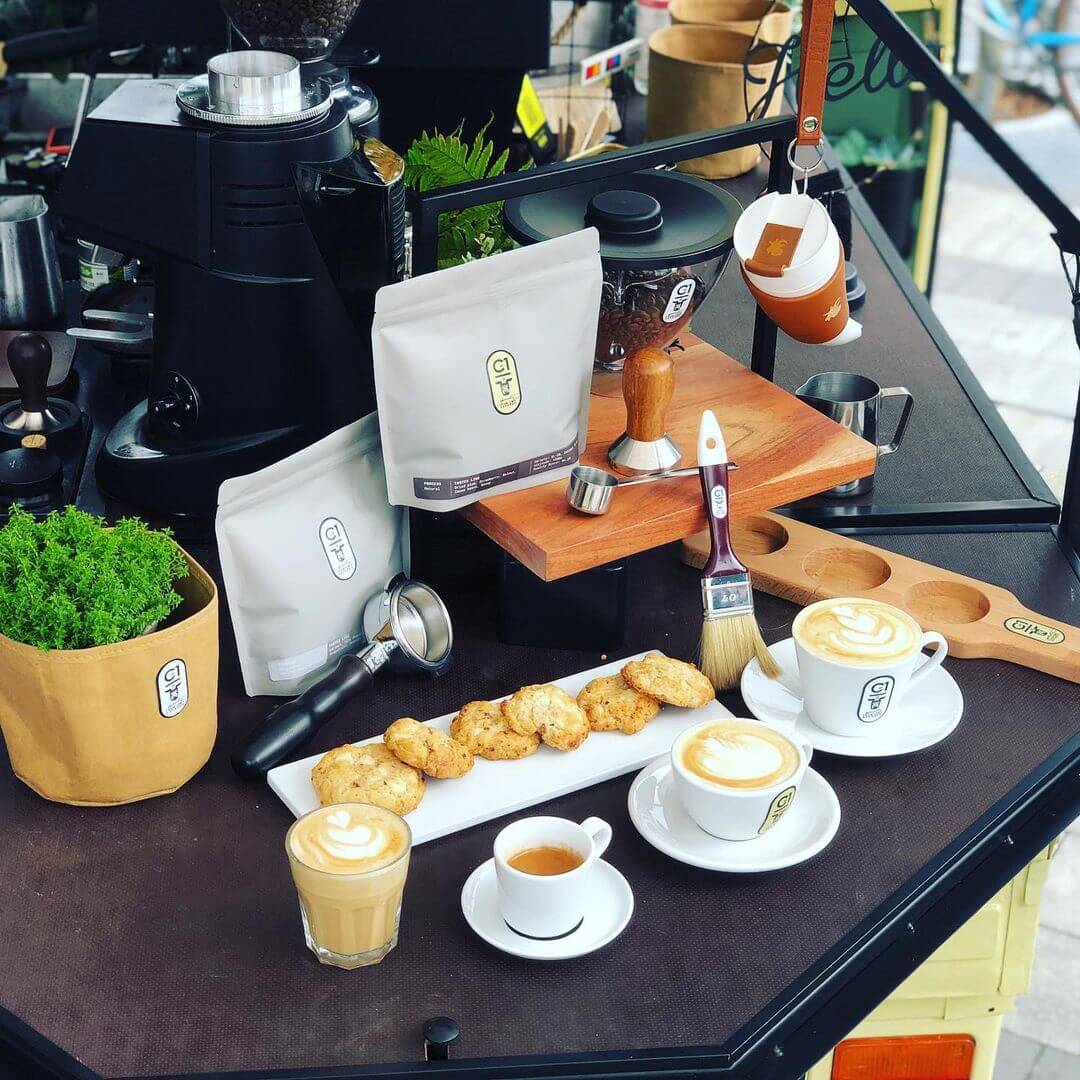 Coffee and cookies at Premična Kavarna in Ljubljana