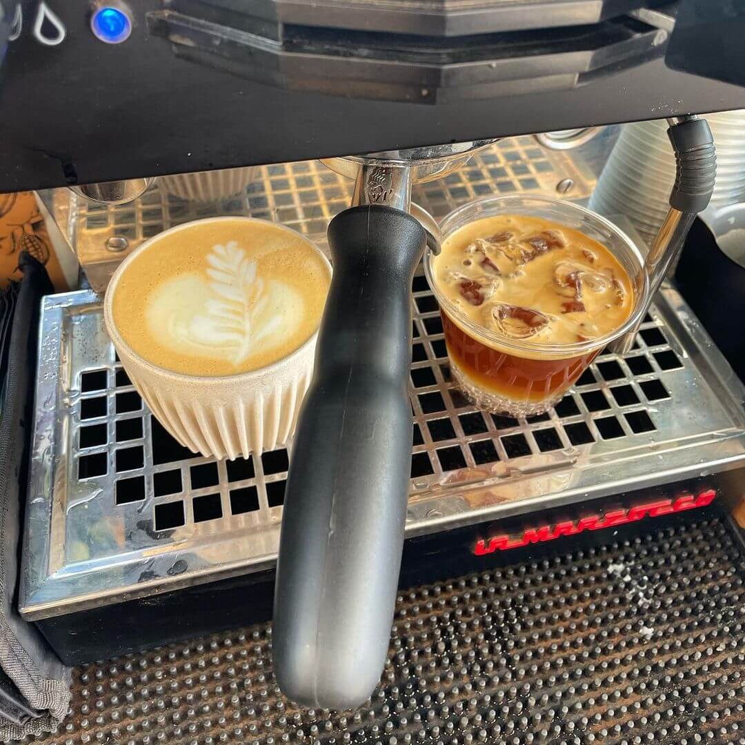 Preparing coffee at Premična Kavarna in Ljubljana