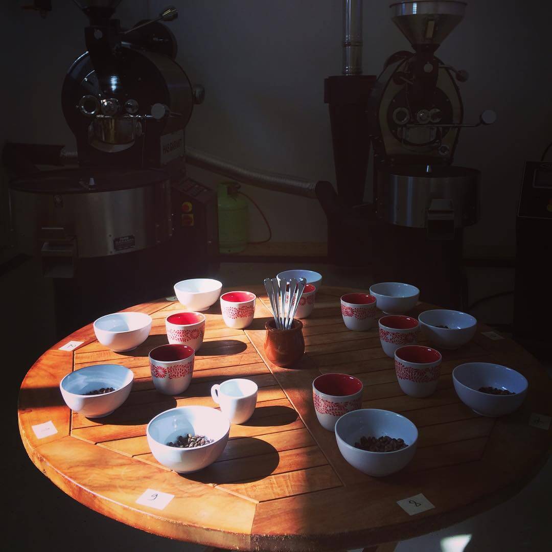 Café Cokl cups and coffee