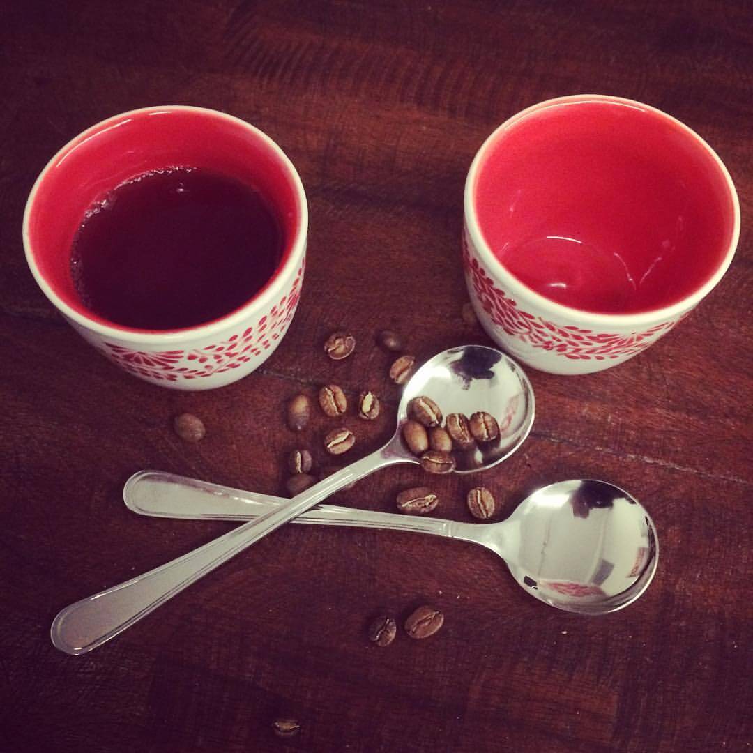 Cups and coffee at Café Cokl