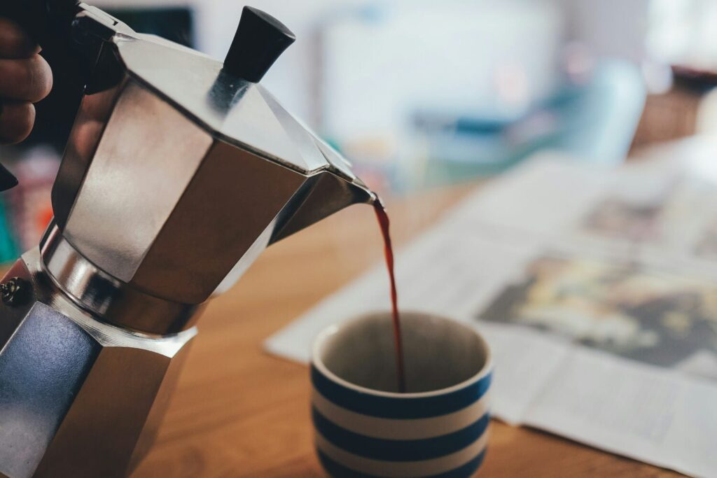 pouring coffee
