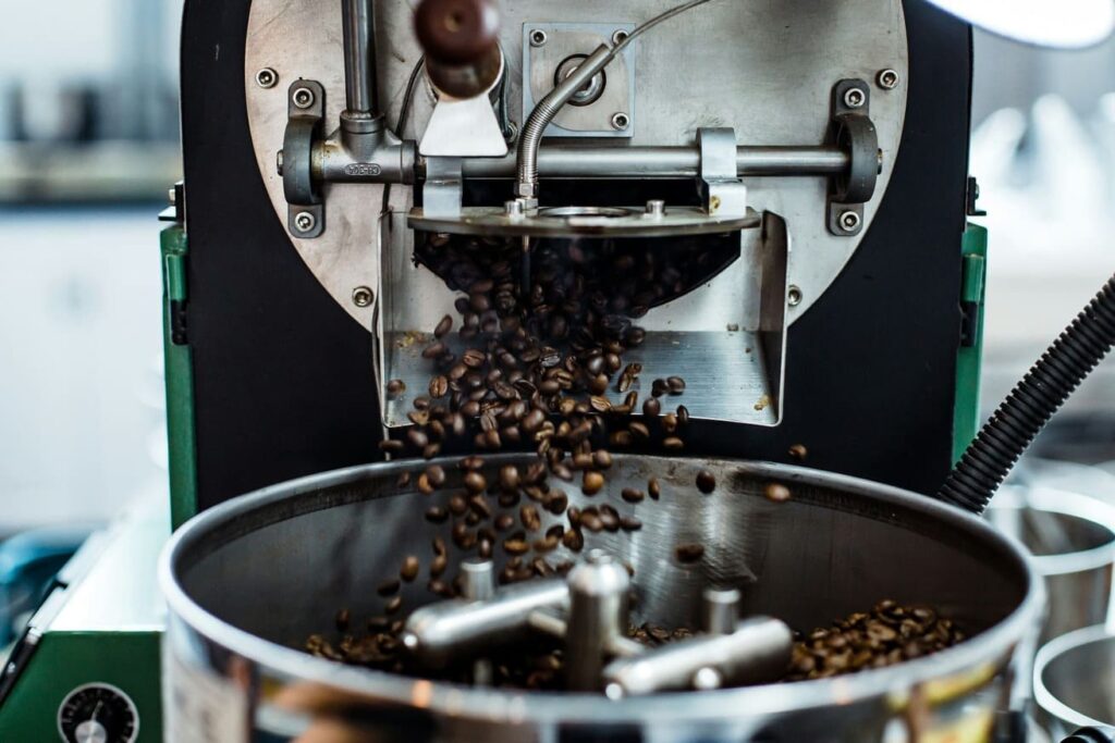 roasting coffee