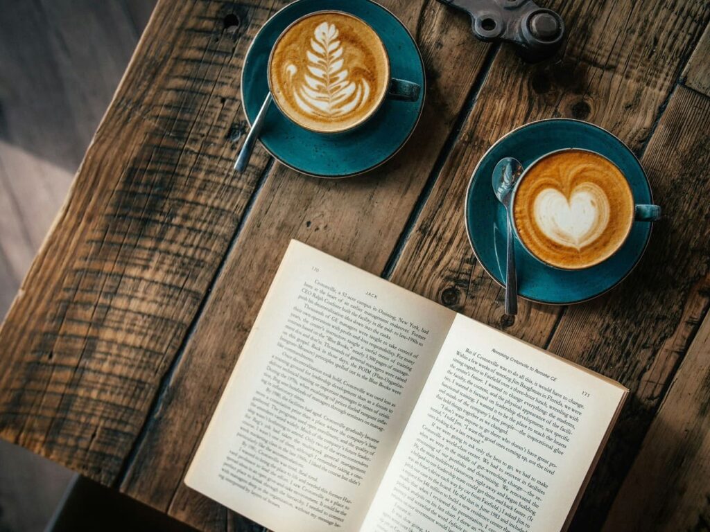 coffee and book